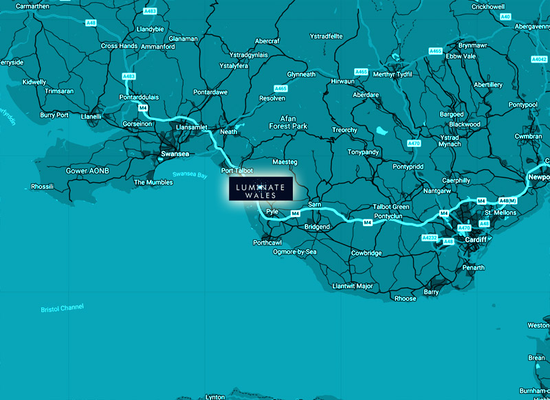 Google Map of Margam Country Park, Margam, Port Talbot, South Wales. SA13 2TJ